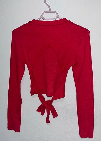 Kırmızı Crop Top, Yuvarlak Yaka, Dar Kesim - Görsel 4