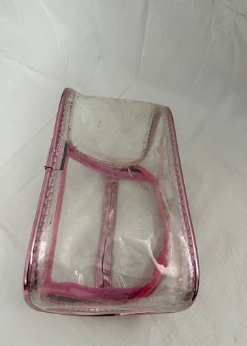 Pembe Baskılı Fermuarlı Kadın Makyaj Çantası - Görsel 3