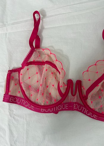 Nakışlı Pembe Midi Sütyen - Görsel 2