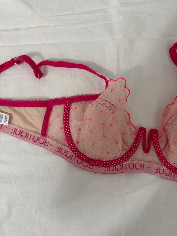 Nakışlı Pembe Midi Sütyen - Görsel 4