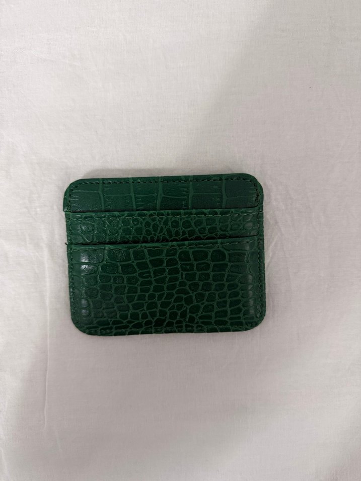Kroko Desenli Yeşil Deri Kadın Cüzdanı - Görsel 2