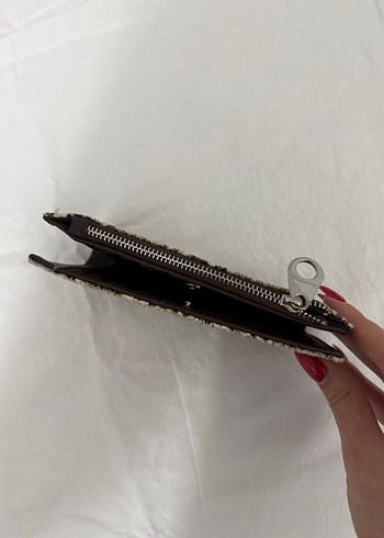 Kadın Yılan Derisi Desenli Fermuarlı Cüzdan - Görsel 3