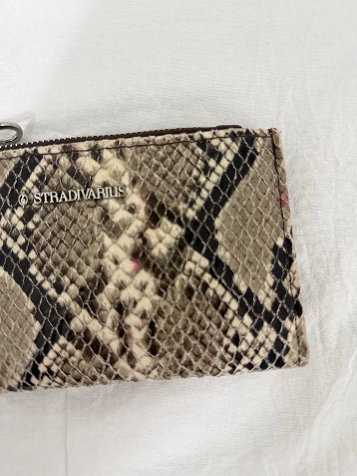 Kadın Yılan Derisi Desenli Fermuarlı Cüzdan - Görsel 2