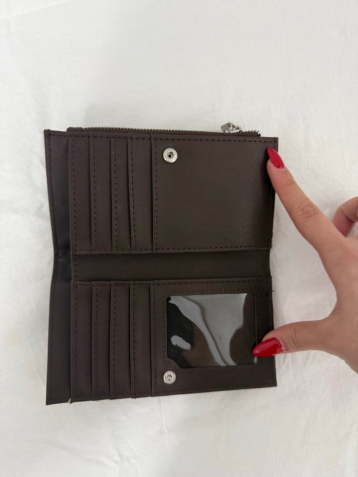 Kadın Yılan Derisi Desenli Fermuarlı Cüzdan - Görsel 4