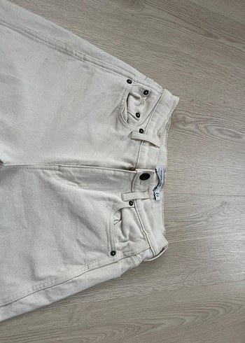 Kadın Krem Denim Normal Kesim Jean - Görsel 3