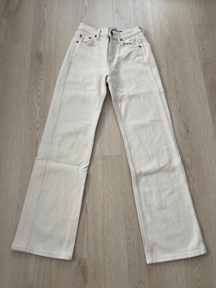 Kadın Krem Denim Normal Kesim Jean - Görsel 2
