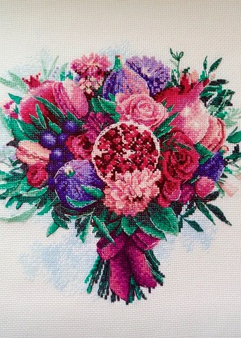 Çiçek ve meyve Desenli Beyaz Çerçeveli Tablo - Görsel 2