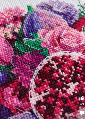 Çiçek ve meyve Desenli Beyaz Çerçeveli Tablo - Görsel 4