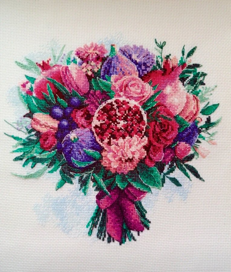 Çiçek ve meyve Desenli Beyaz Çerçeveli Tablo - Görsel 2