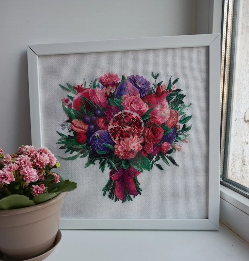 Çiçek ve meyve Desenli Beyaz Çerçeveli Tablo - Görsel 5