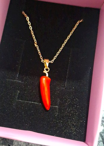 Kırmızı biberli kolye - Görsel 2