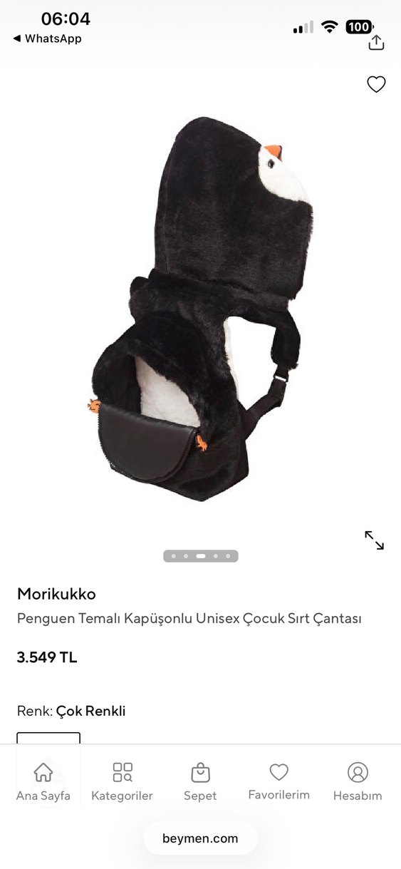 Beymen Morikukko Penguen Temalı Çocuk Sırt Çantası - Görsel 3