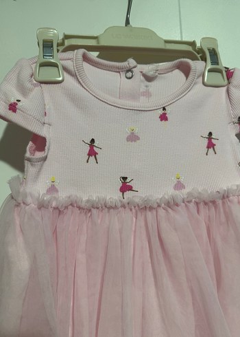 Pembe Kız Çocuk Kısa Kollu Nakışlı Elbise - Görsel 2