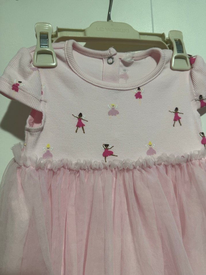 Pembe Kız Çocuk Kısa Kollu Nakışlı Elbise - Görsel 2