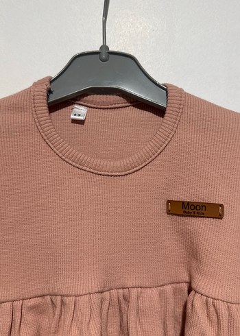 Kız Çocuk Bej Uzun Kollu Fırfırlı Elbise - Görsel 2