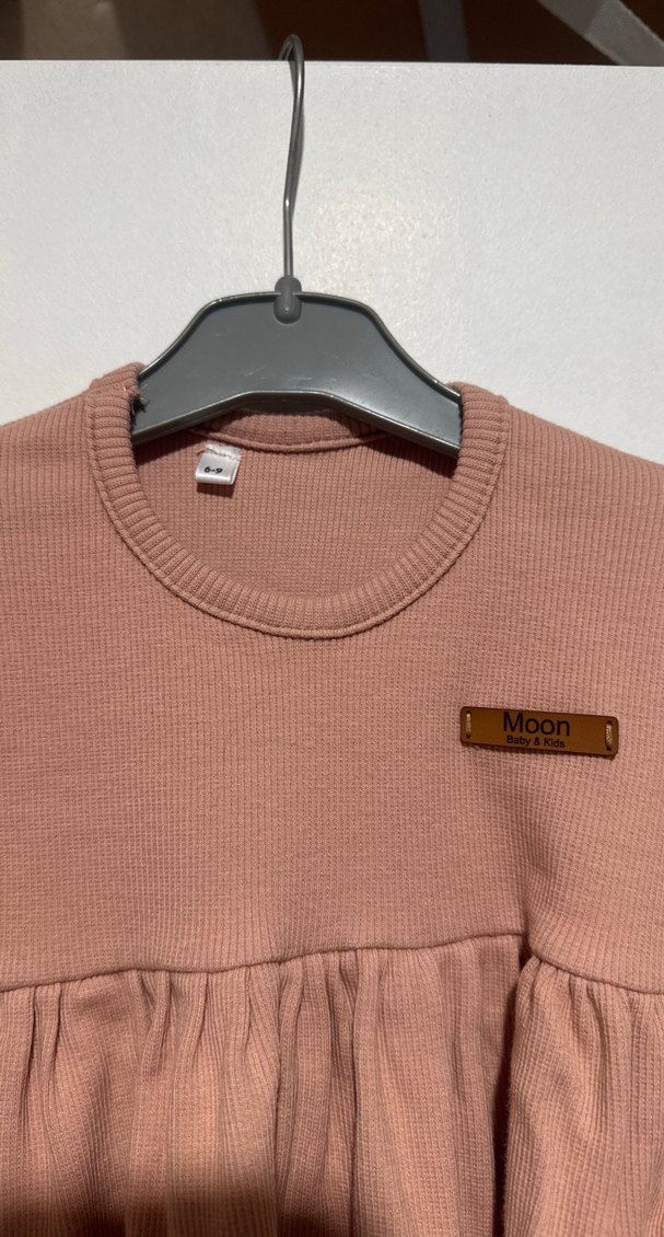 Kız Çocuk Bej Uzun Kollu Fırfırlı Elbise - Görsel 2