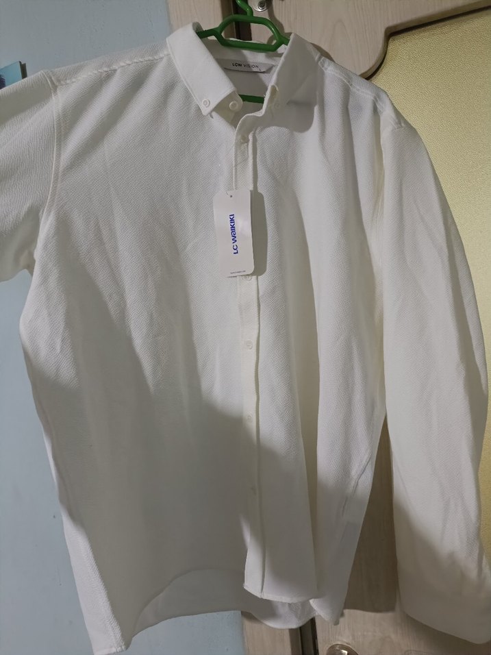 Erkek Beyaz Keten Uzun Kollu Gömlek - Görsel 2