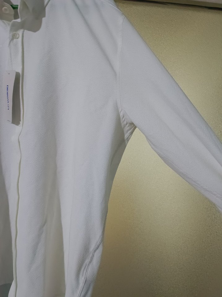 Erkek Beyaz Keten Uzun Kollu Gömlek - Görsel 4