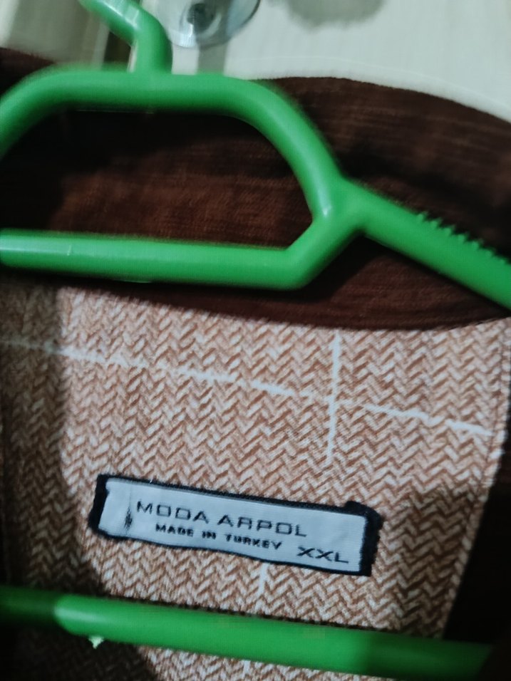 Düğmeli Kahverengi Keten Erkek Gömlek - Görsel 3