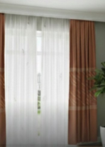 2 Adet Keten Fon Perde | Şık ve Modern Tasarım KİREMİT rengi - Görsel 3