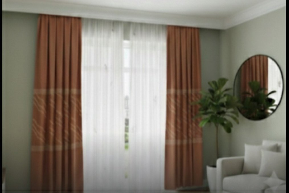 2 Adet Keten Fon Perde | Şık ve Modern Tasarım KİREMİT rengi - Görsel 3