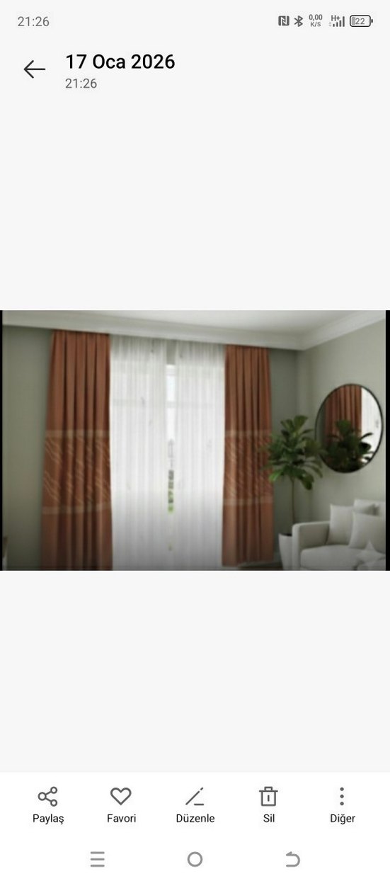 2 Adet Keten Fon Perde | Şık ve Modern Tasarım KİREMİT rengi - Görsel 2