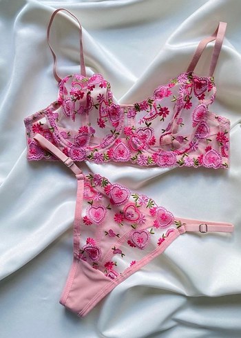 Pembe İşlemeli Bralet takımı - Görsel 3