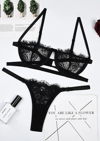 Pembe Nakışlı Bohem Büstiyer Takımı - Görsel 3