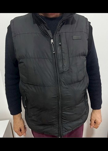 Siyah Fermuarlı Erkek yelek mont - Görsel 3