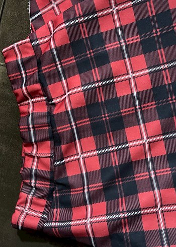 Bordo Kareli Midi Hamile Etek - Görsel 3