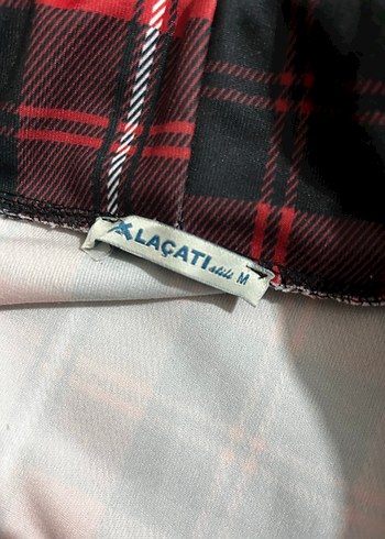 Bordo Kareli Midi Hamile Etek - Görsel 2