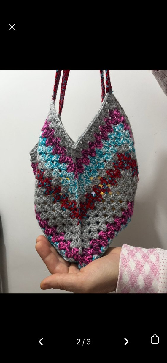 Bohem Çok Renkli Örgü Kadın Çanta - Görsel 2