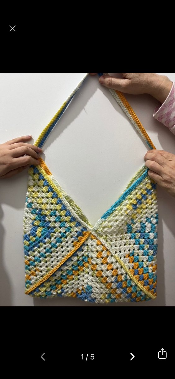 Bohem Çok Renkli Örgü Kadın Çanta - Görsel 3