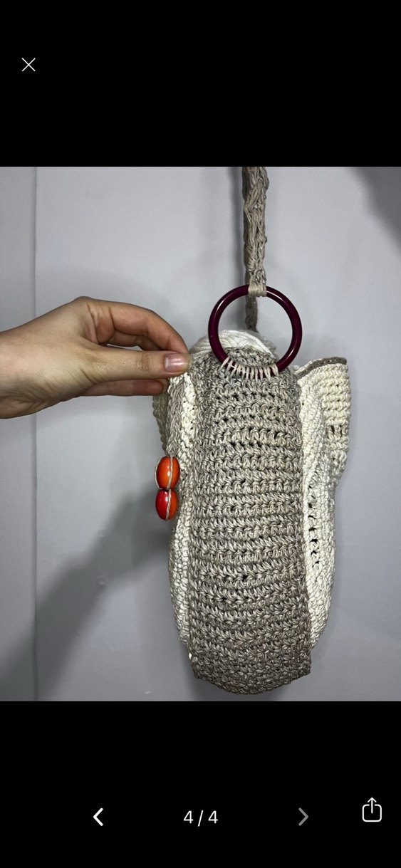 Beyaz Örgü Bohem Çanta - Görsel 3