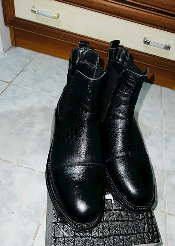 Siyah Deri Erkek Biker Botları - Görsel 4