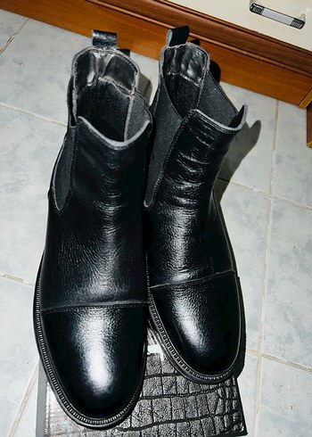 Siyah Deri Erkek Biker Botları - Görsel 6