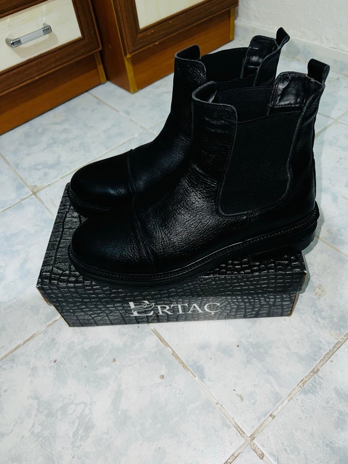 Siyah Deri Erkek Biker Botları - Görsel 2