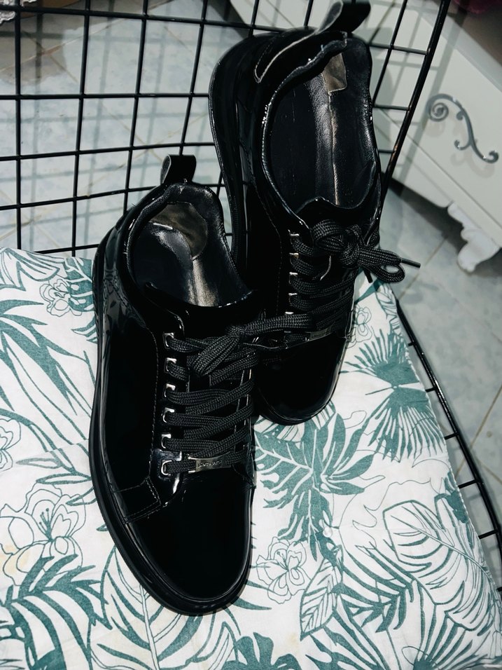 Parlak Siyah Gotik Erkek Ayakkabı Bağcığı. DERİMOD - Görsel 5