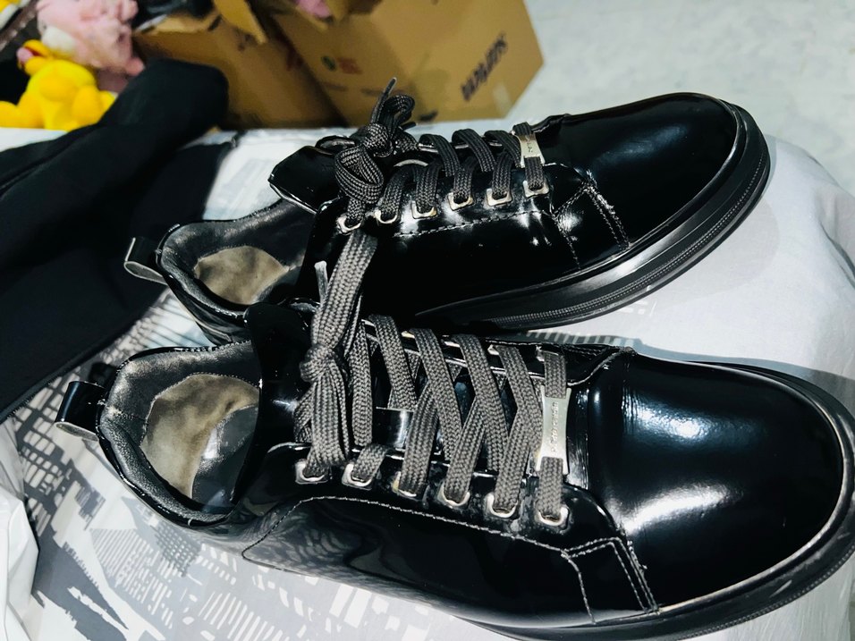 Parlak Siyah Gotik Erkek Ayakkabı Bağcığı. DERİMOD - Görsel 3