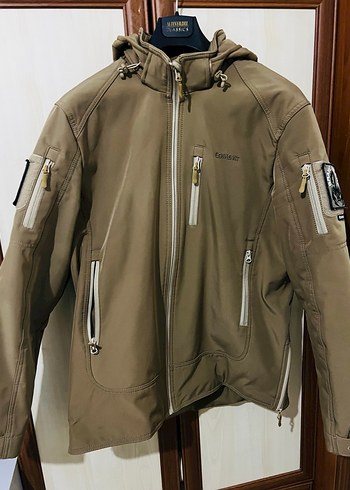 Bej Kapüşonlu Fermuarlı Erkek Ceket. COMBAT MARKA - Görsel 2