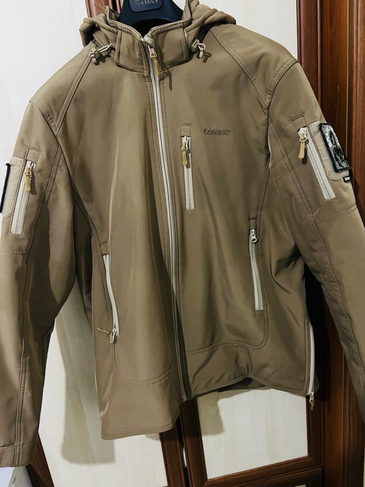 Bej Kapüşonlu Fermuarlı Erkek Ceket. COMBAT MARKA - Görsel 3