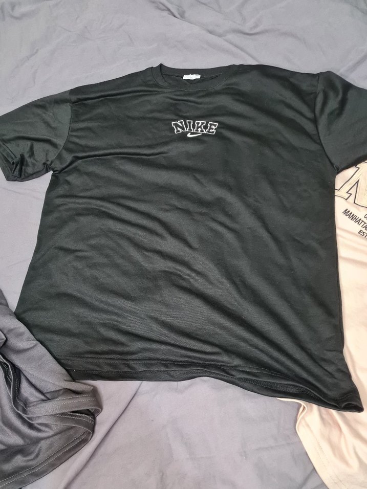 Gri Erkek Oversize Tişört, Kısa Kollu, Baskılı - Görsel 5