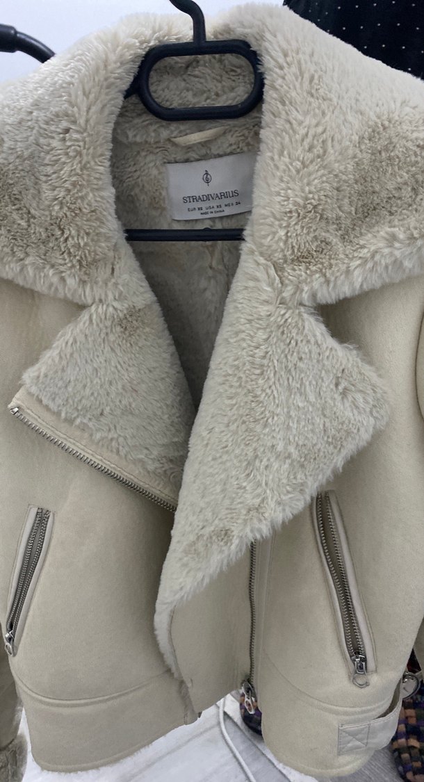 Bej Süet Kürklü Kadın Ceket - Görsel 5