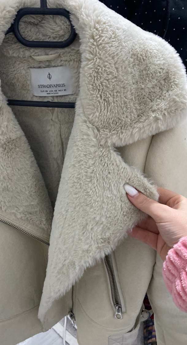 Bej Süet Kürklü Kadın Ceket - Görsel 3