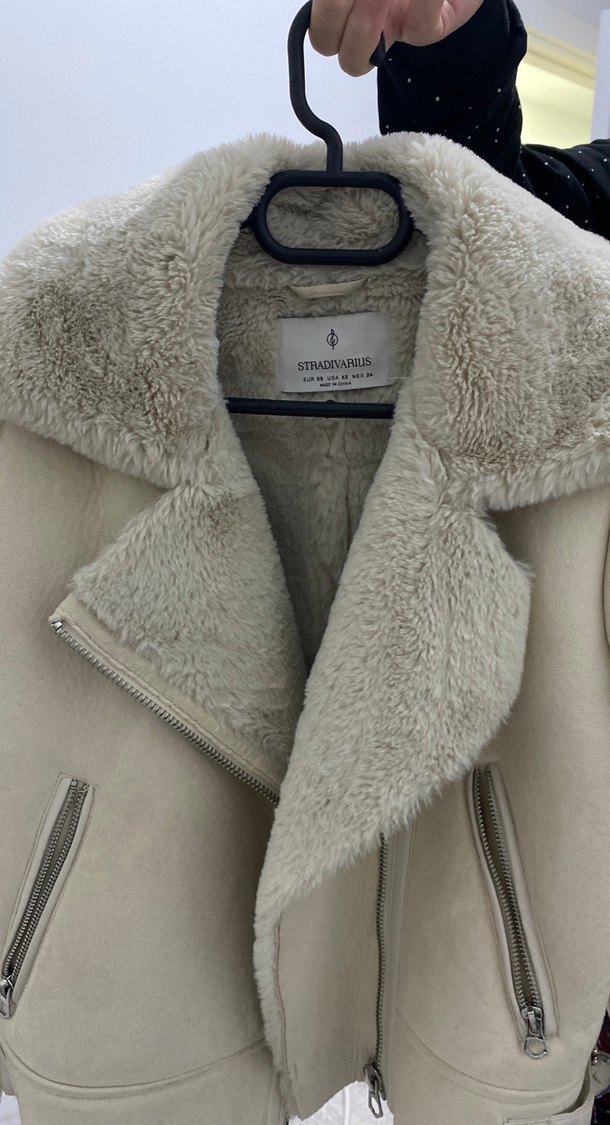 Bej Süet Kürklü Kadın Ceket - Görsel 2