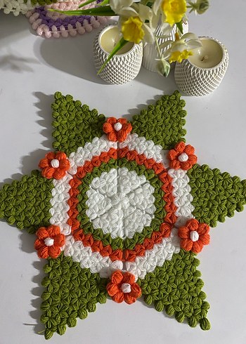 Pastel Renkli El Örgüsü Banyo lifleri - Görsel 3