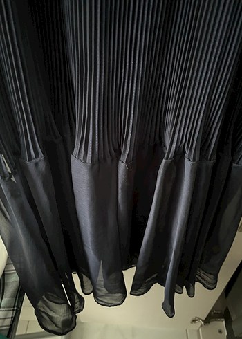 Kadın Lacivert Uzun Pileli Elbise - Görsel 3