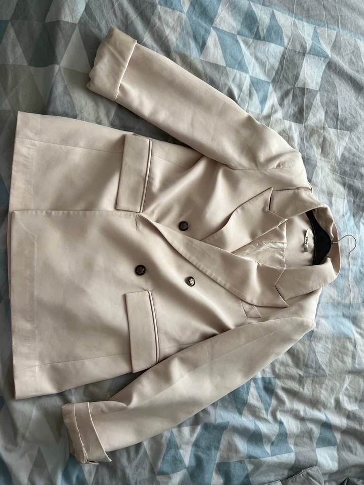 Düğmeli Bej Kadın Blazer Ceket - Görsel 2