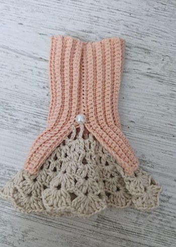 Bej Örgü Bohem Kadın Eldivenleri - Görsel 3