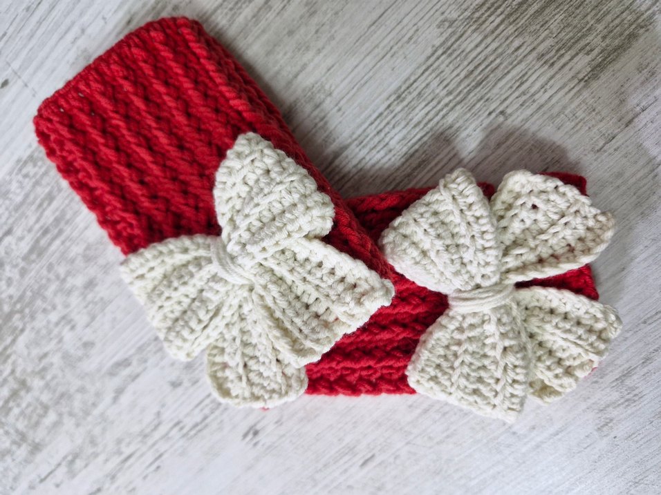 Kırmızı Örgü Kadın Eldivenleri - Görsel 2